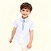 Kids Short Sleeve Lapel Collar T-Shirts Color Block Pullover Casual Summer Tops Loose School Uniform Tees for 4-14 Years