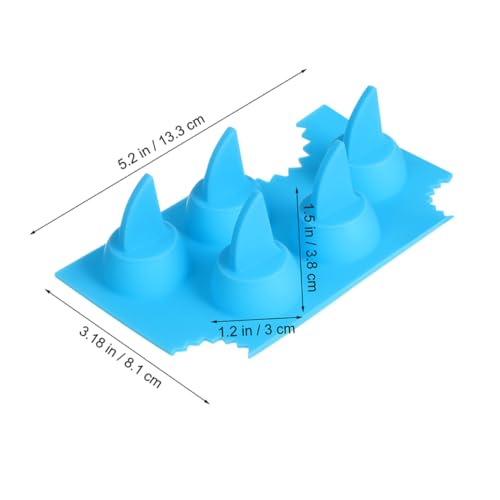 Molde de silicona para hielo con forma de aleta de tiburón 3 piezas miniatura 2