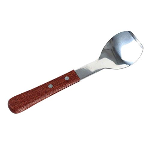 LoveAloe Stainless Steel Ice Cream Spade Shovel Scoop Wood Riveted Handle For Buffet Cooking Tool