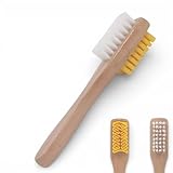 Topolenashop Spazzola Pulisci Scarpe con Manico in Legno – Spazzola Doppia per Pulizia Scarpe in Pelle, Camoscio e Tessuti – Cura Calzature Casa e Viaggio | 194263