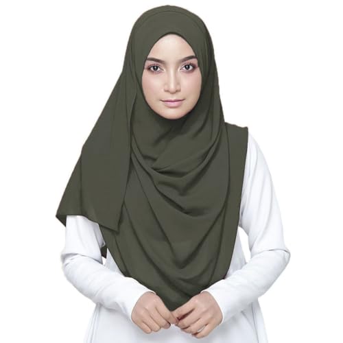 Image of LMVERNA Solid Color Bubble Chiffon Scarf for Women Fashion Soft Hijab Long Scarf Wrap Scarves