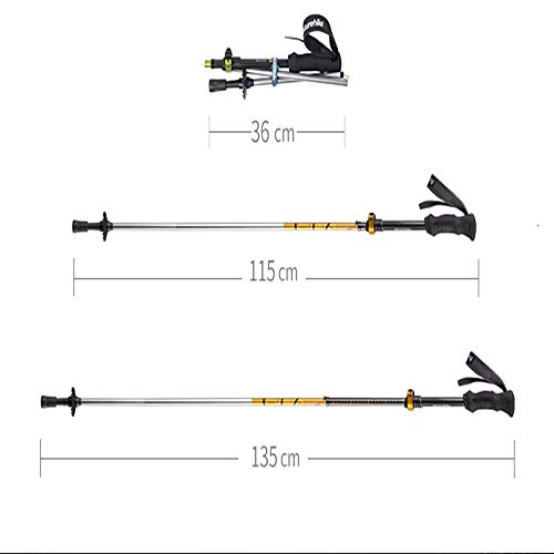 Bastones para caminar contra la fatiga GSP barras de alpinismo plegables de carbono naranja 2