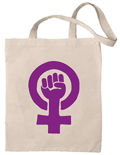 rainUP: Bolsa Simbolo Feminista Tote Bag Girl Power Algodón Ecologico 100% Natural, Reutilizable y Resistente, Bolsos Bandolera Mujer, Ideal para Compras, Playa, Uso Diario -Diseños Únicos