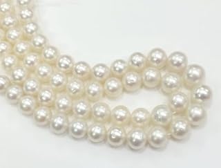 Beads Gemstone 1 Strand Natural White South Sea Pearls, Natural Pearls, Original South Sea Pearls Non Treated Round Balls, 10-13mm, 8 Inch Code-HIGH-16989