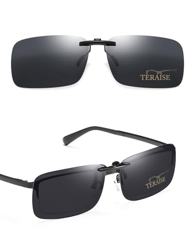 Image of TERAISE Polarized Clip on Sunglasses Over Prescription Glasses Anti-Glare UV400 for Men Women Driving Travelling Outdoor