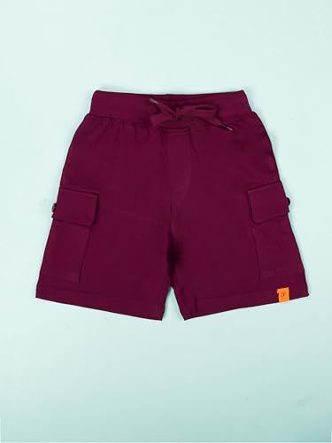 Image of KiddoPanti Boys 100% Cotton Knitted Above Knee Length Basic Cargo Shorts