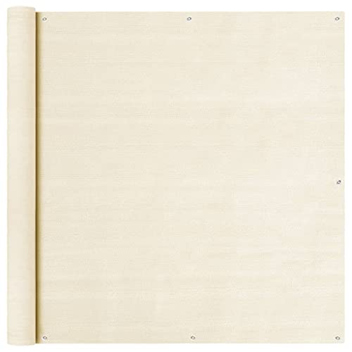 vidaXL Balkon Sichtschutz Bespannung Terrasse Balkonsichtschutz Windschutz Sonnenschutz Balkonbespannung Balkonverkleidung Creme 120x300cm HDPE