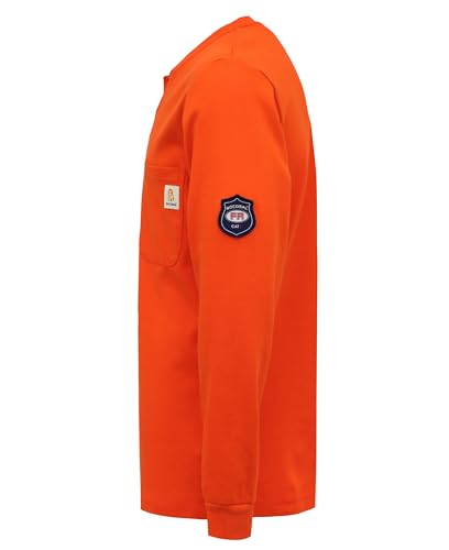 Image of BOCOMAL FR Shirts Flame Resistant Shirt 5.5oz 100% Cotton Light Weight CAT2 Fire Retardant Henley Shirts