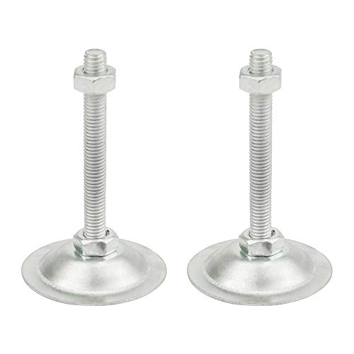 Tovot 4 Pack Of Adjustable Furniture Leg Leveling Glides/Screw On Table Chairs Glide Levelers With Nut- 1.49" Dia Base,5/16-52 Thread Size,2.75" Thread Length For Furniture,Tables, Chairs, Cabinets #TOP4