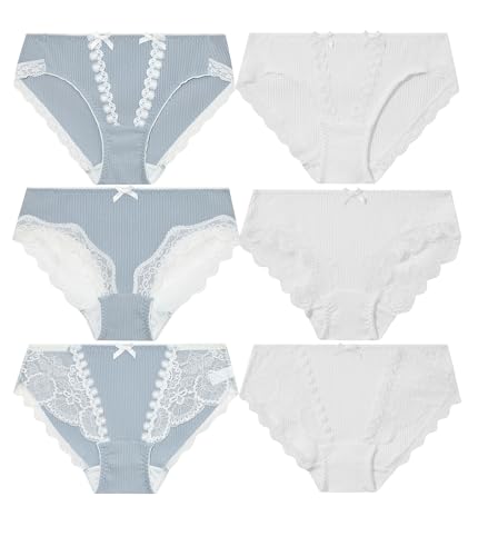 Catálogo de Braguitas y culottes para Mujer disponible en línea para comprar. 44 ANLIQI Ropa Interior Mujer de Algodón de Encaje Braguitas de Bikini de Talle Bajo Cómodos Elástico Delgada Calzones de Mujer Suave Transpirable Estilo Hipster Paquete de 6