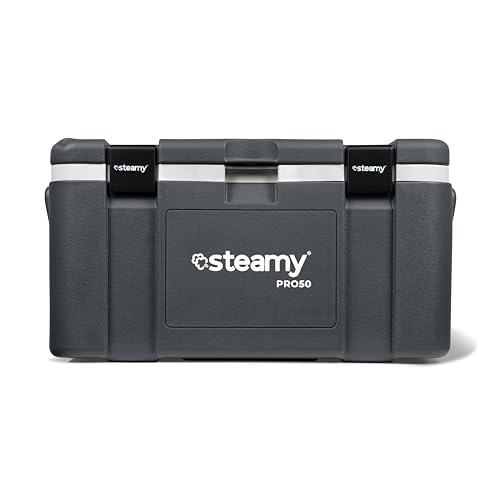 Steamy Pro 50, Nevera Pasiva Grande Especial para Barcos/Deportes Acuáticos y Uso Profesional, 50 litros, Gris