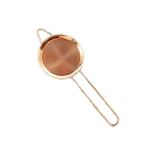 Écumoire de Cuisine en Acier Inoxydable Or Rose avec Maille filtrante Domestique-Une passoire Alimentaire Polyvalente et Une cuillère à passoire