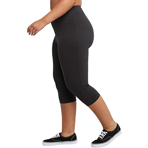Just My Size Womens Capri Athletic Leggings, Black, 3X Us #TOP2
