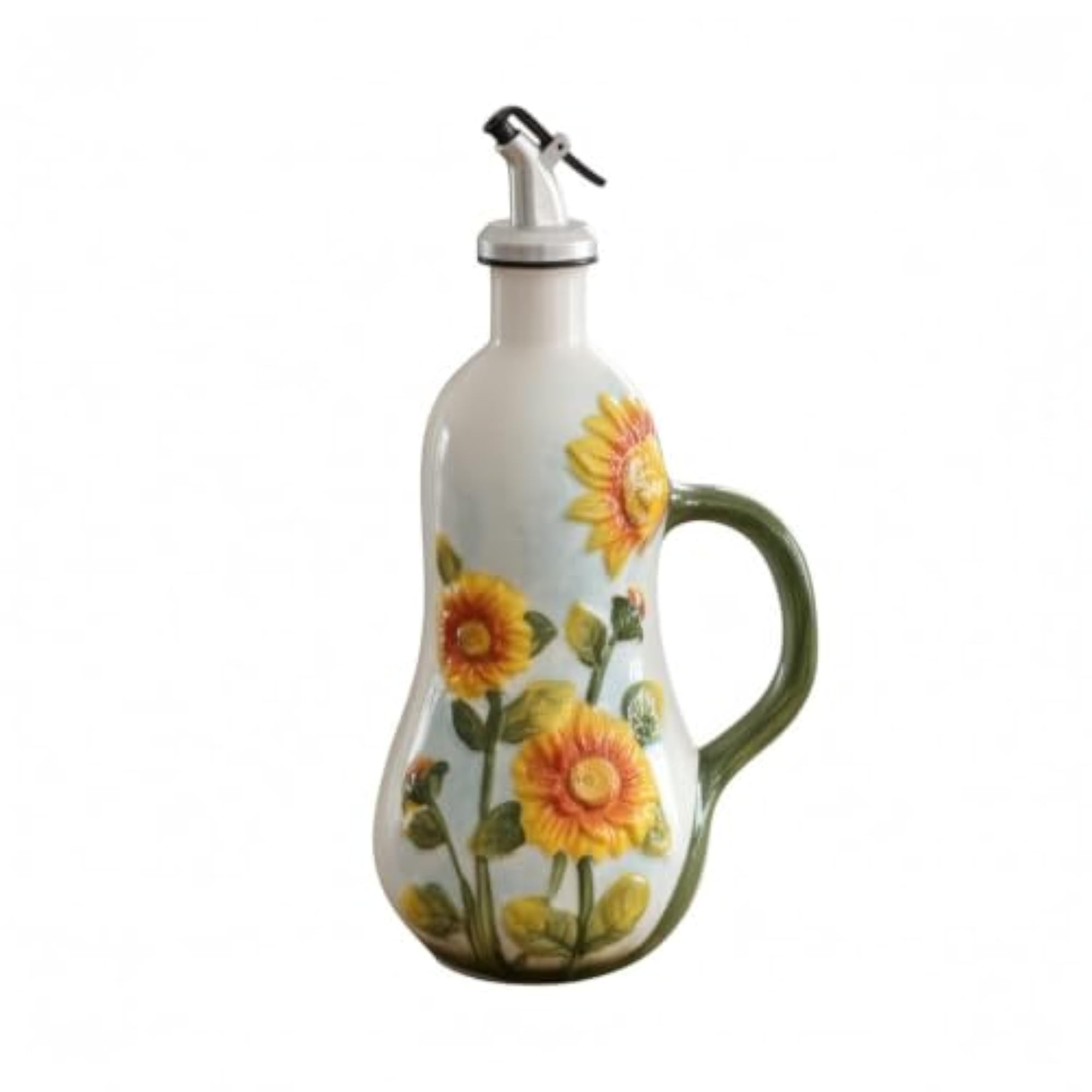Hand-Painted Olive Oil Dispenser Bottle, Decorative Kitchen Accessory