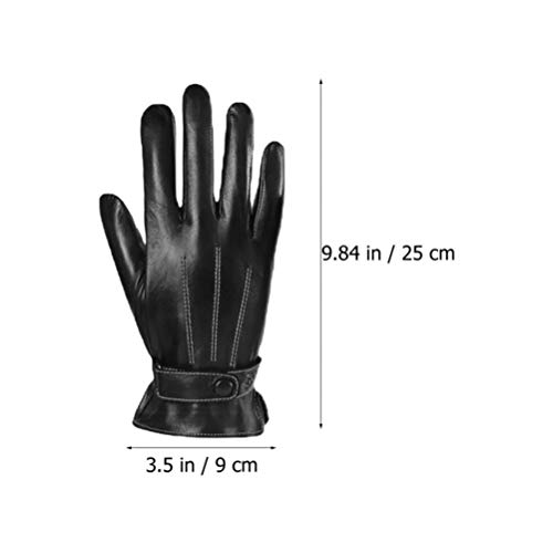 1 Par Luvas Cara Couro Sintético Motocicleta Roupa Formal