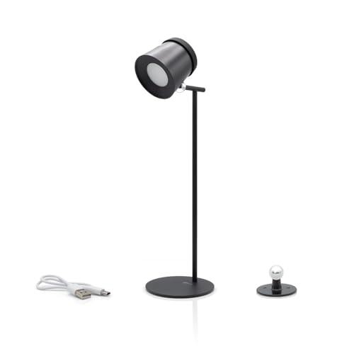 Auraglow Rechargeable Wall & Desk Lamp, Battery Operated Cordless Touch Lamp, Dimmable White LED Light for Bedside, Lounge, Dining Room, Hallway, Hotel & Restaurant (Two Pack)