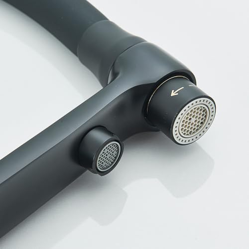Robinet évier eau potable pivotant 360 double commande noir mat - 6