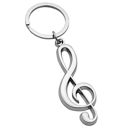 Preisvergleich Produktbild keepdrum Violinschlüssel Schlüsselanhänger Notenschlüssel Keyring silberfarben