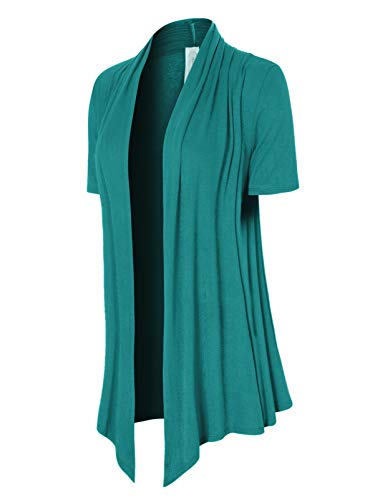 Image of MixMatchy Women's Lightweight Short Sleeve Draped Open Front Cardigan Vest
