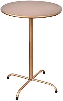 Telephone Table, Round Metal Coffee/Telephone/Bedside Table,Living Room Sofa Side Table,Removable Design,4 Metal Foot Base(Color:Gold,Size:15.7421.65in)