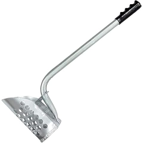 SWEETLO Sand Sifter Scoops for Metal Detecting Long Handle Scooper - Metal Detecting Detector Accessories Sand Scoop for Beach Sifter Digging Pick Basket Scooper Shovel Supplies with Long Handle Cover