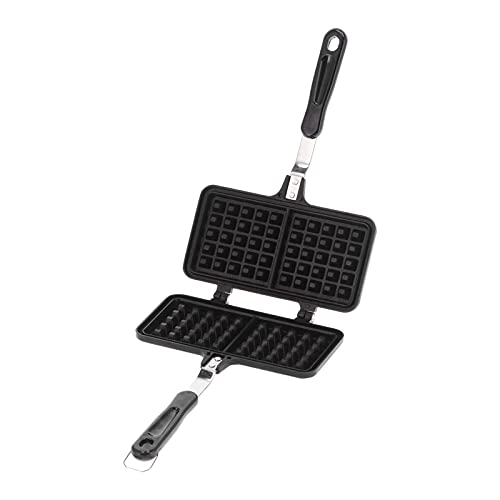 Cast Aluminum Waffle Maker Pan, Cake Maker molds Pan Stove Top Waffle Cookware Non Stick Waffle Baking Molds for Family Breakfast Baking