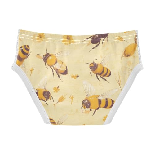 KLL Bees on Yellow Baby Boys Soft Briefs Breathable Children Undies2