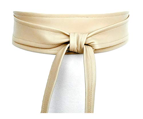 Leather Wrap Belt Obi belt for Women Genuine leather Wide Cincher Belt Waist Band 3 inches Handmade