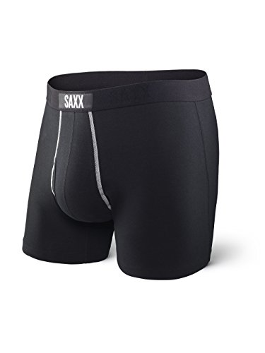 Saxx Underwear Men's 24-Seven Boxer Fly Black Medium