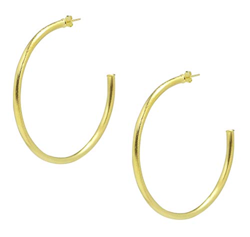 Sheila Fajl Liana Statement Tubular Hoop Earrings in Brush Gold Plated