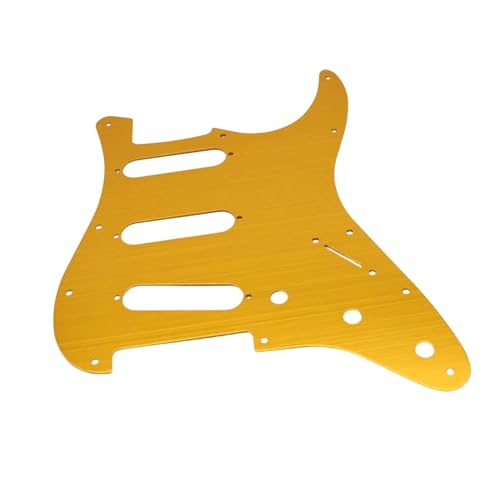 Portable Electric Guitar Pickguard Electric Guitar Pickguard Metal 11 Hole Instrument Accessories(Orange Gold)