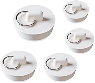 NITAIUN 5 Pieces Bath Plugs, Sink Plug Drain Stoppers Set Rubber Different Size with Hanging Ring Drain Plug for Bathtub Bathroom Kitchen Sink Tubs (5 Sizes)