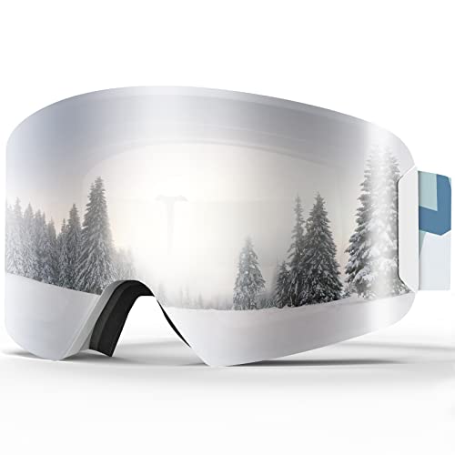 Findway Masque de Ski pour Enfant 3 à 8 Ans, Lunettes de Ski Masques de Snowboard pour Garçons et Filles OTG Protection UV Anti-Buée Coupe-Vent Ski Goggles Snowboard Cover