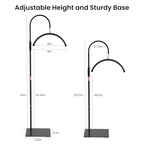 Lash Light, Half Moon Lamp with Tool Tray, LED Moon Light for Eyelash Extensions, Flexible and Adjustable Color Modes, Suitable for Beauty Salons and Beginner DIY (Black)