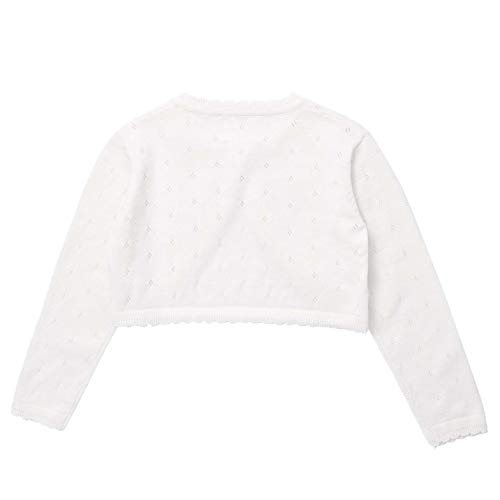 renvena Kids Girls Long Sleeve Bowknot Crochet Cardigan Toddler Single Button Cropped Coat Dressy Sweater Jacket4