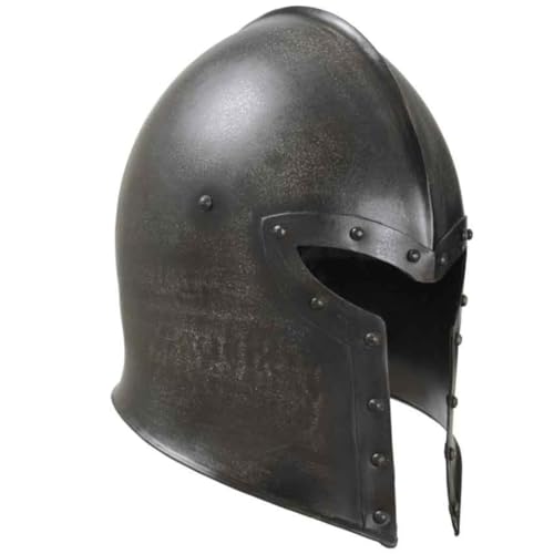 Medieval Knight Crusader Armour Helmet Black and Brass Design Helmet Barbuta Helmet Knights Barbuta Helmet Armour A+ (Epic Dark Barbuta Helmet)