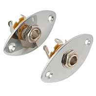 Fits electric guitar 6.35mm(1/4 inch) jack, jack hole diameter: 9.5mm (3/8 inch); mounting screw holes spacing: 37mm(1-29/64 inch) Made of steel, stable and durable Lightweight, durable and easy to use Package includes: 2pcs jacks and mounting access...