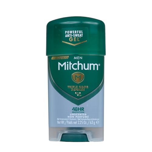 Mitchum Clear Gel Anti-Perspirant & Deodorant, Unscented for Men, 2.25 Oz