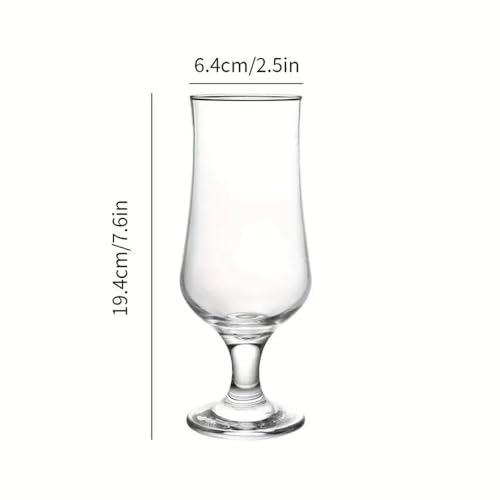 Image of criterion Hurricane Glasses, Set of 6 Cocktail Glasses, 400 ml Pina Colada Glasses Clear Tulip Drinking Cups for Beverages, Juices, Beer, Tropical Drinks