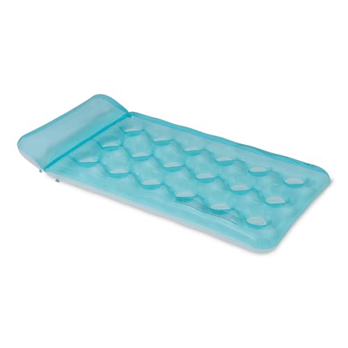 Amazon Basics Inflatable Pool Float for Adults, Pool Raft with Quick-Inflate Design, Durable PVC Material, 60.6 x 31.3 inches