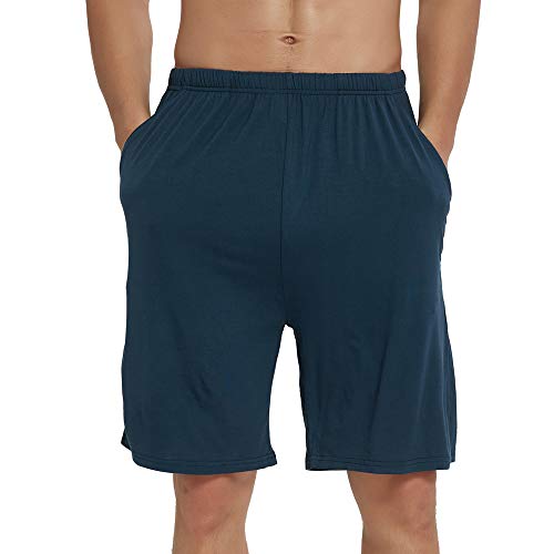 Image of JINSHI Men's Pajama Shorts Soft Comfortable Lightweight Elastic Drawstring Men Lounge Sleep Shorts with Pockets