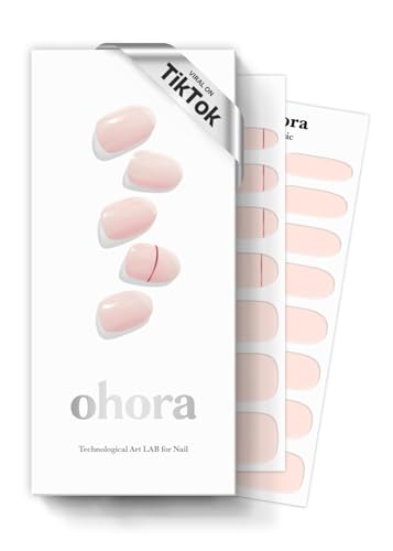 ohora Semi Cured Gel Nail Strips (N Basic Nails no.11) - Nude, Solid, Works with Any UV/LED Lamps, Salon-Quality, Long Lasting, Easy to Apply &amp; Remove - Includes 2 Prep Pads, Nail File &amp; Wooden Stick