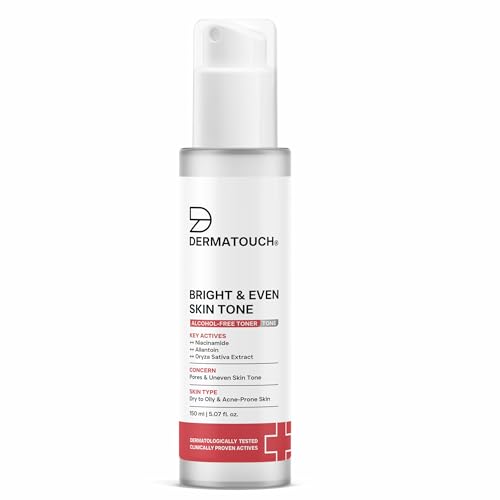 Image of DERMATOUCH BRIGHT & EVEN SKIN TONE ALCOHOL FREE TONER with 3% Niacinamide | Face Toner For Dullness, Dehydration & Open Pores | Suitable For All Skin Types | 150ml