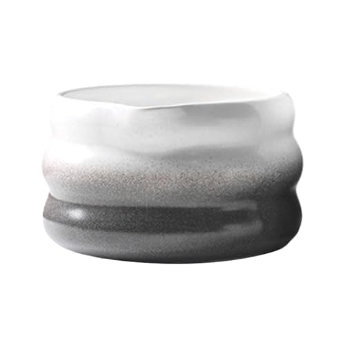MotiveTech Matcha Bowl de Cerámica Tradicional Japonesa Cuenco para Té Verde Recipiente con Vertedera para Adecuado para Oficina Hogar, Negro Degradado, Individual