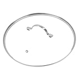 12.5' Tempered Glass Pan Lid with Steam Vent, Thickened to 4mm and Dishwasher Safe and Oven up to 480℉, Universal Lid Fit for Cast Iron Skillets, Frying Saute Pan, Cooking Pot