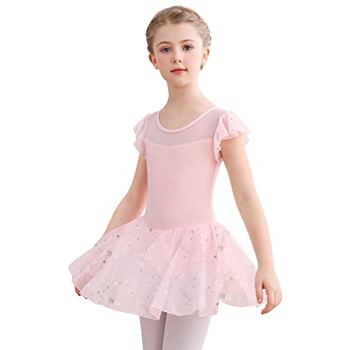 Aiseyi Mädchen Ballettkleidung Stern Ballettkleid Baumwolle Tanzkleid Rosa...