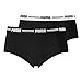 Produktbild PUMA 2er Pack Damen Pantys Slip Unterwäsche Unterhose Mini Shorts, Farbe:Schwarz, Wäschegröße:L, Artikel:-200 Black