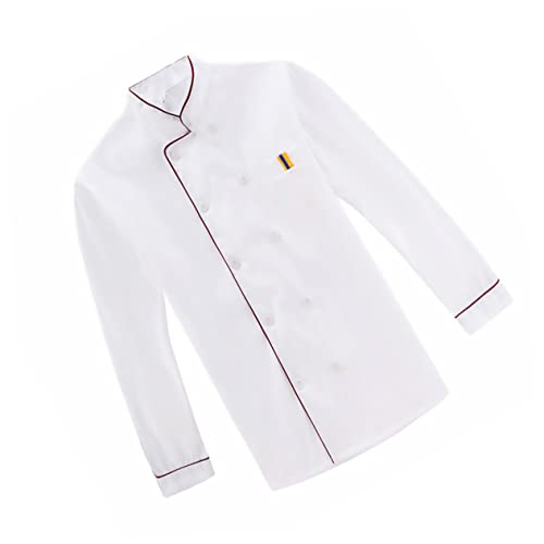 BESPORTBLE Unisex Long Sleeve Chef Coat Red Embossed Splash Work Clothes for Restaurant Bar Hotel Outdoor Barbecue Breathable Wearproof Catering Jacket