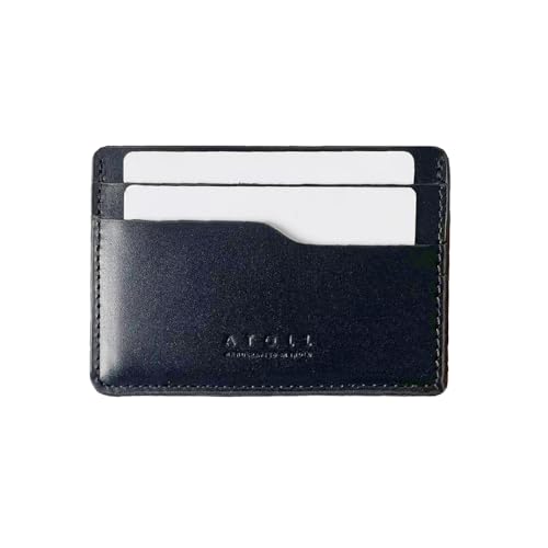 Image of Atoll Leather Slim Card Holder Wallet for Men, Minimalist Credit Card Holder, Genuine Leather Stylish Card Wallet for Men, 3 Card Slot and Large Cash Compartment (Black)
