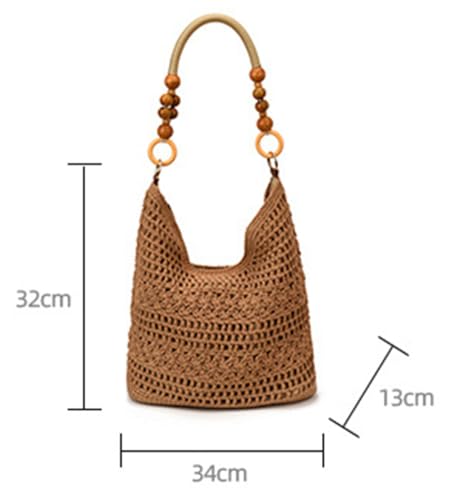 Bolso tejido de mujer para playa verano tipo tote boho miniatura 7